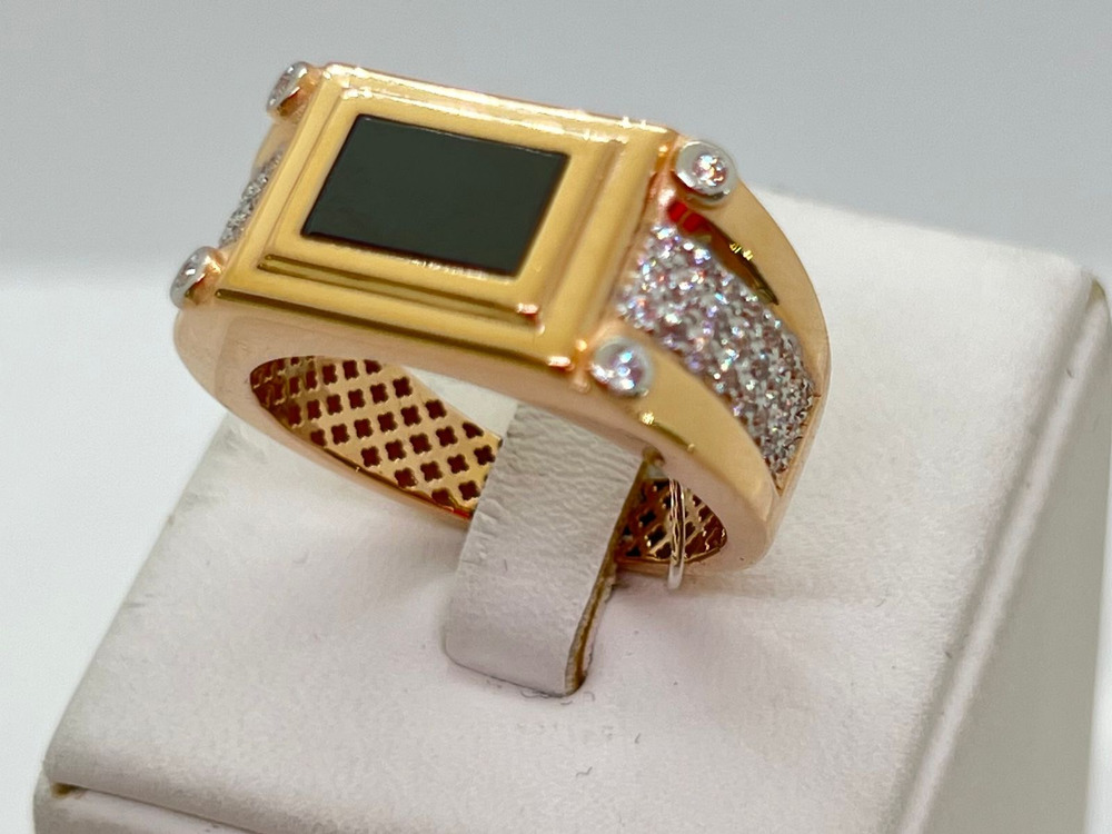 КОЛЬЦО ПЕЧАТКА с камнями (Au 585)