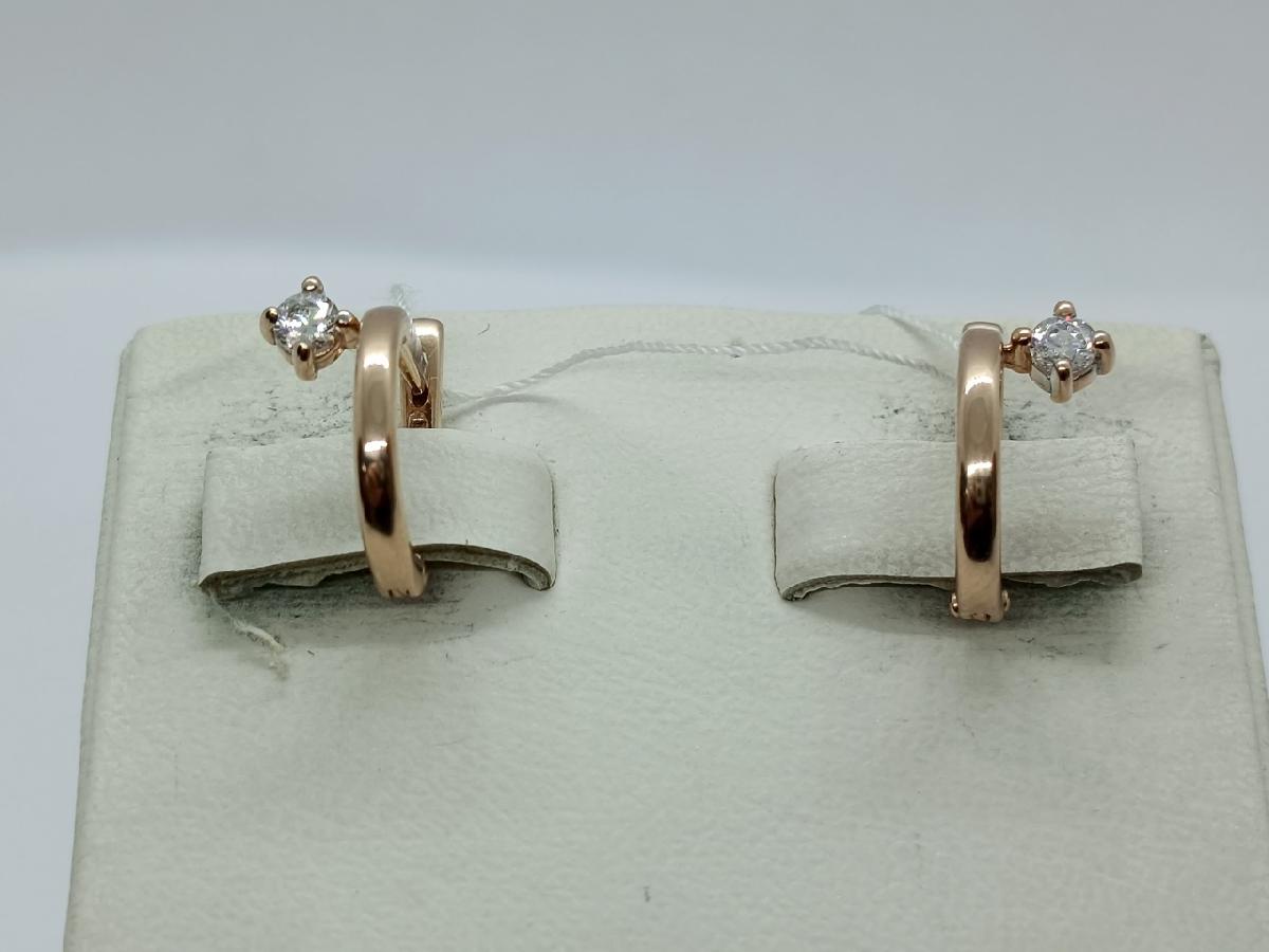 СКМ585 СЕРЬГИ С КАМНЕМ (Au 585)