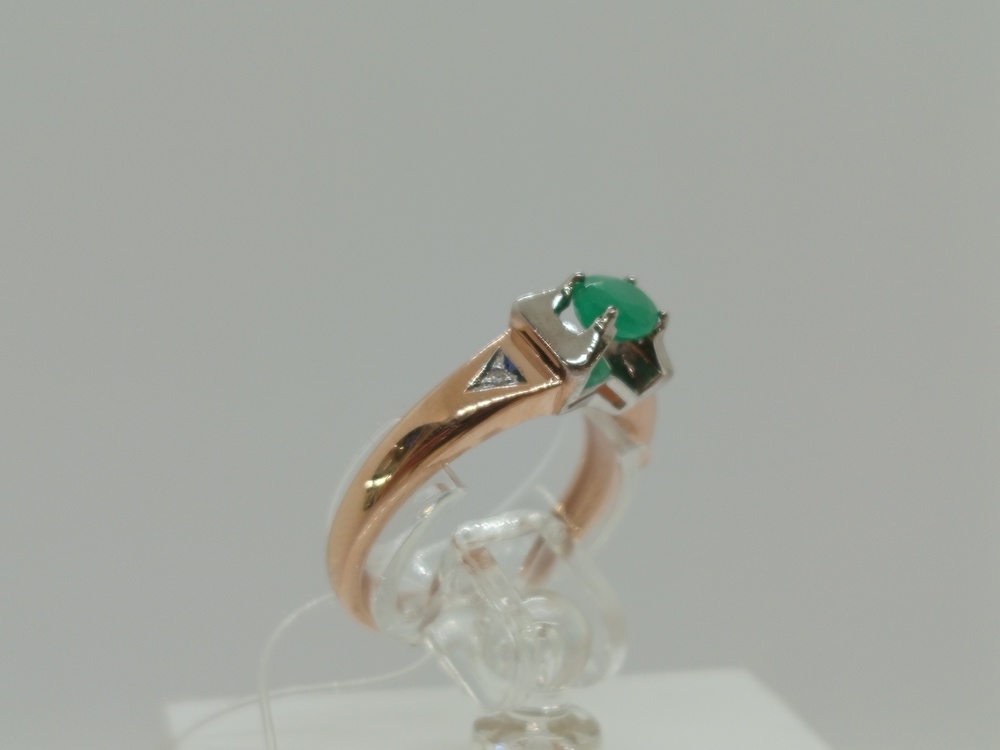 КОЛЬЦО Бриллиант, изумруд (Au 585)