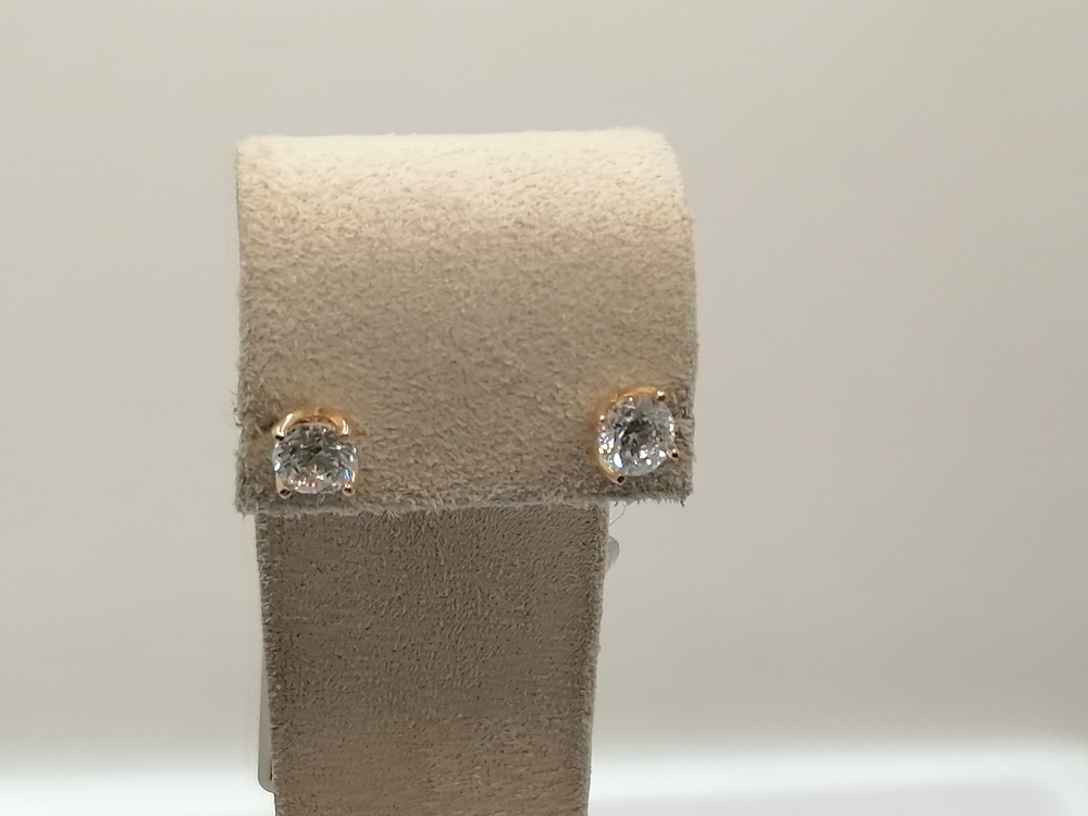 СЕРЬГИ ПУСЕТЫ с камнем (Au 585)