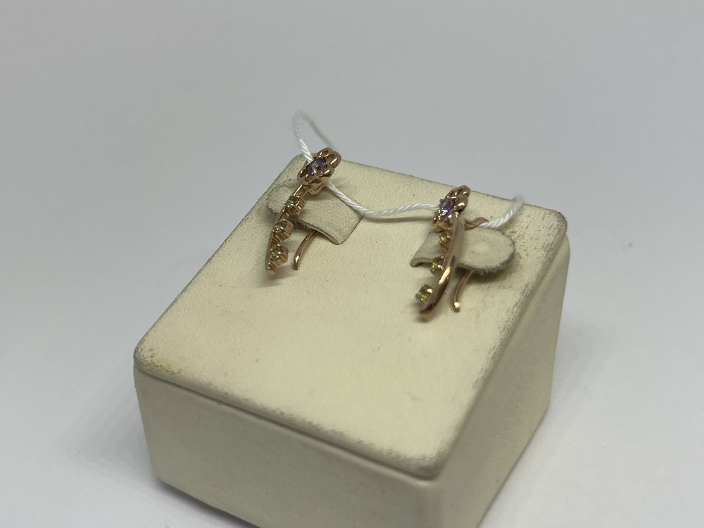 СКМИ585 СЕРЬГИ С КАМНЯМИ (Au 585)