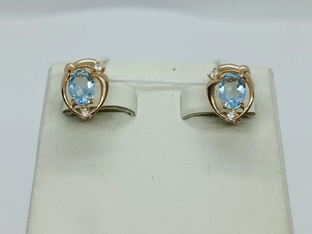 СКМИ585 СЕРЬГИ С КАМНЯМИ (Au 585)