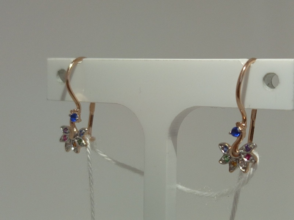 СКМИ585 СЕРЬГИ С КАМНЯМИ (Au 585)