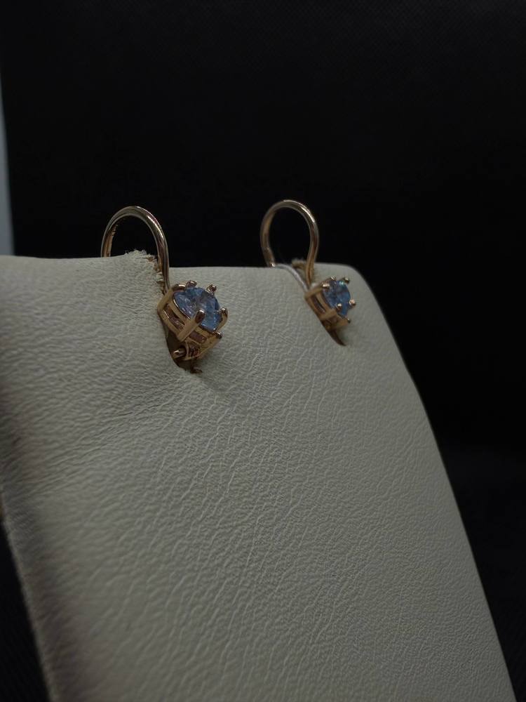 СКМ585 СЕРЬГИ С КАМНЕМ (Au 585)