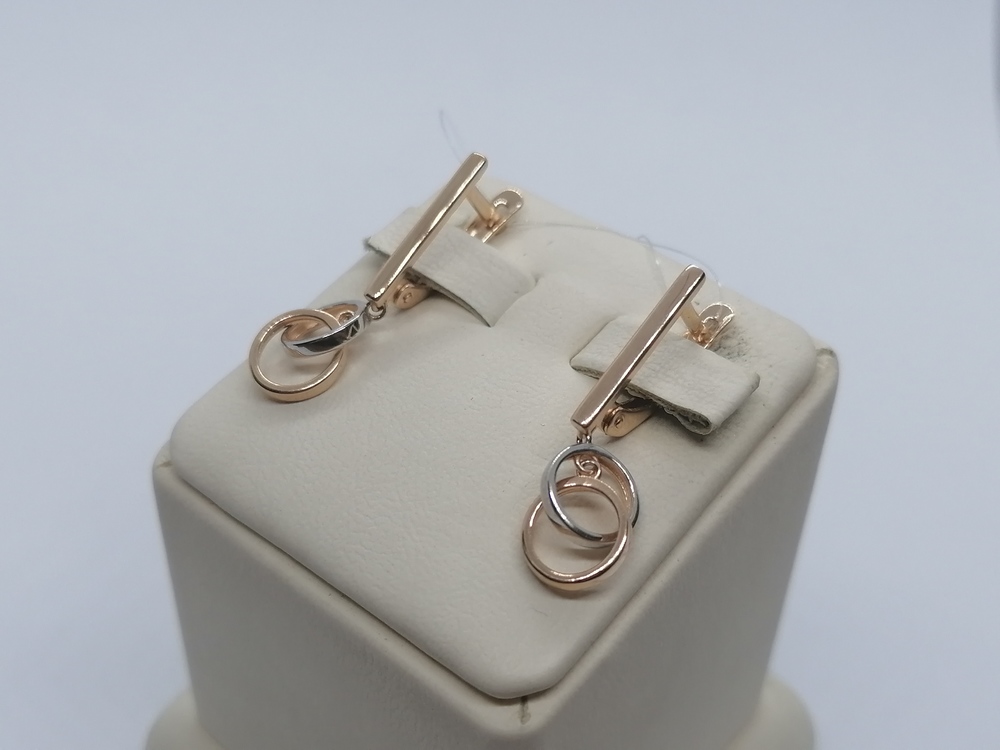 01-207390 СЕРЬГИ БЕЗ КАМНЯ (Au 585)