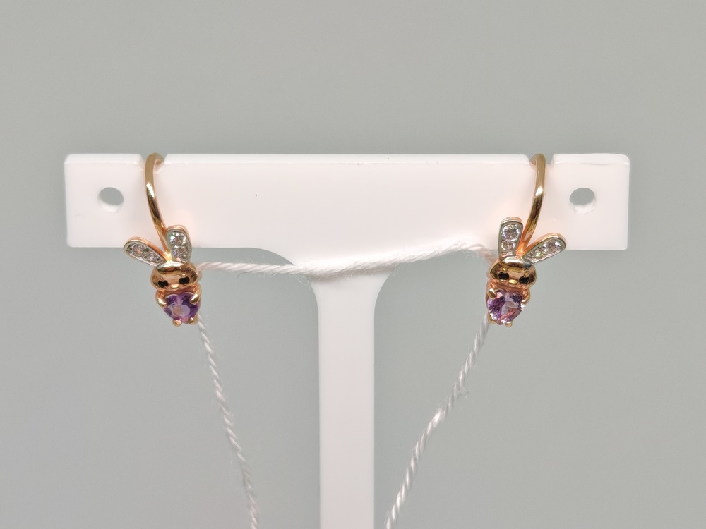 СКМИ585 СЕРЬГИ С КАМНЯМИ (Au 585)