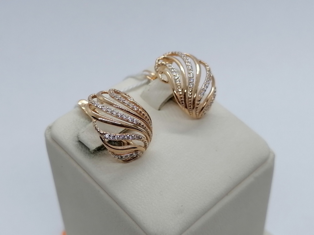 СКМИ585 СЕРЬГИ С КАМНЯМИ (Au 585)