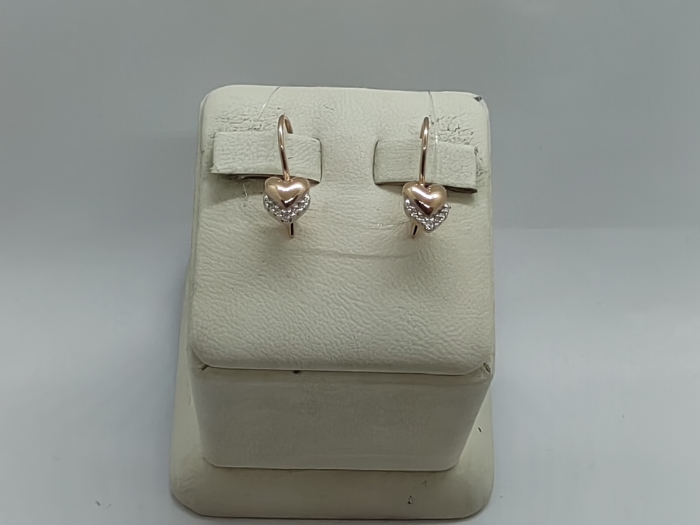 СЕРЬГИ ПЕТЕЛЬКА с камнями (Au 585)