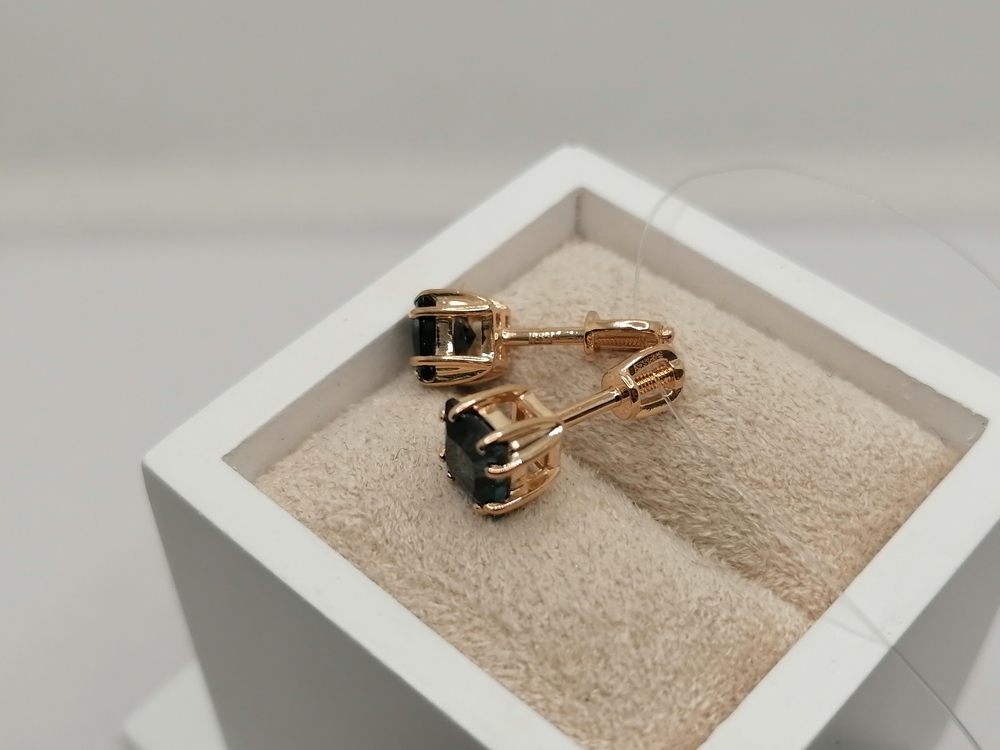 СЕРЬГИ ПУСЕТЫ с камнем (Au 585)