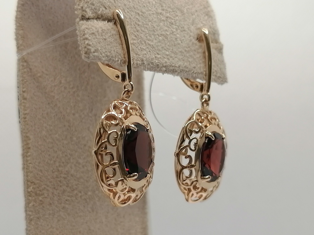 СЕРЬГИ ГРАНАТ (Au 585)