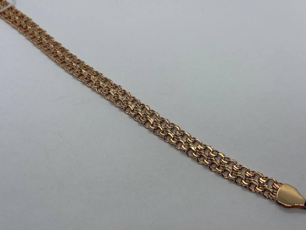 Бисмарк Б70 Двухрядный БРАСЛЕТ ПУСТОТЕЛЫЙ (Au 585)