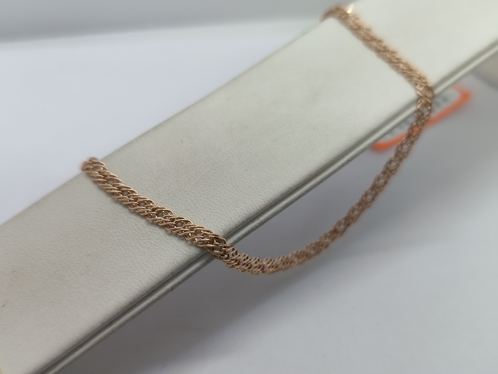 БРАСЛЕТ ПУСТОТЕЛЫЙ Ромб тройной Au 585