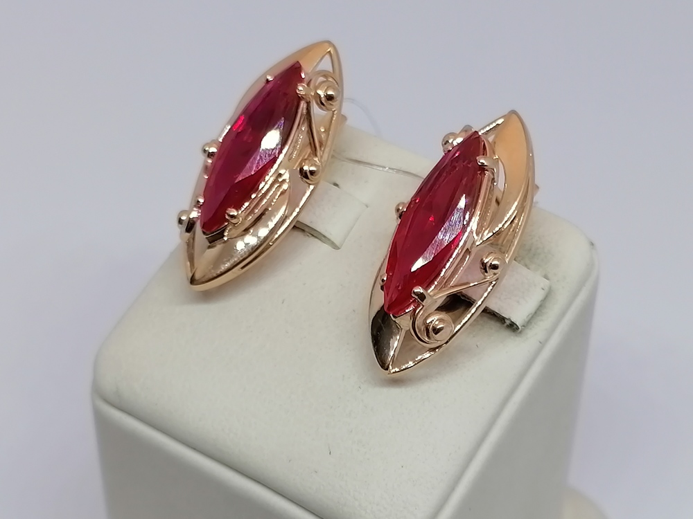 СЕРЬГИ С КАМНЕМ (Au 585)