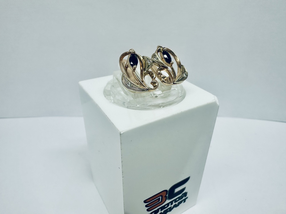 СКМИ585 СЕРЬГИ С КАМНЯМИ (Au 585)