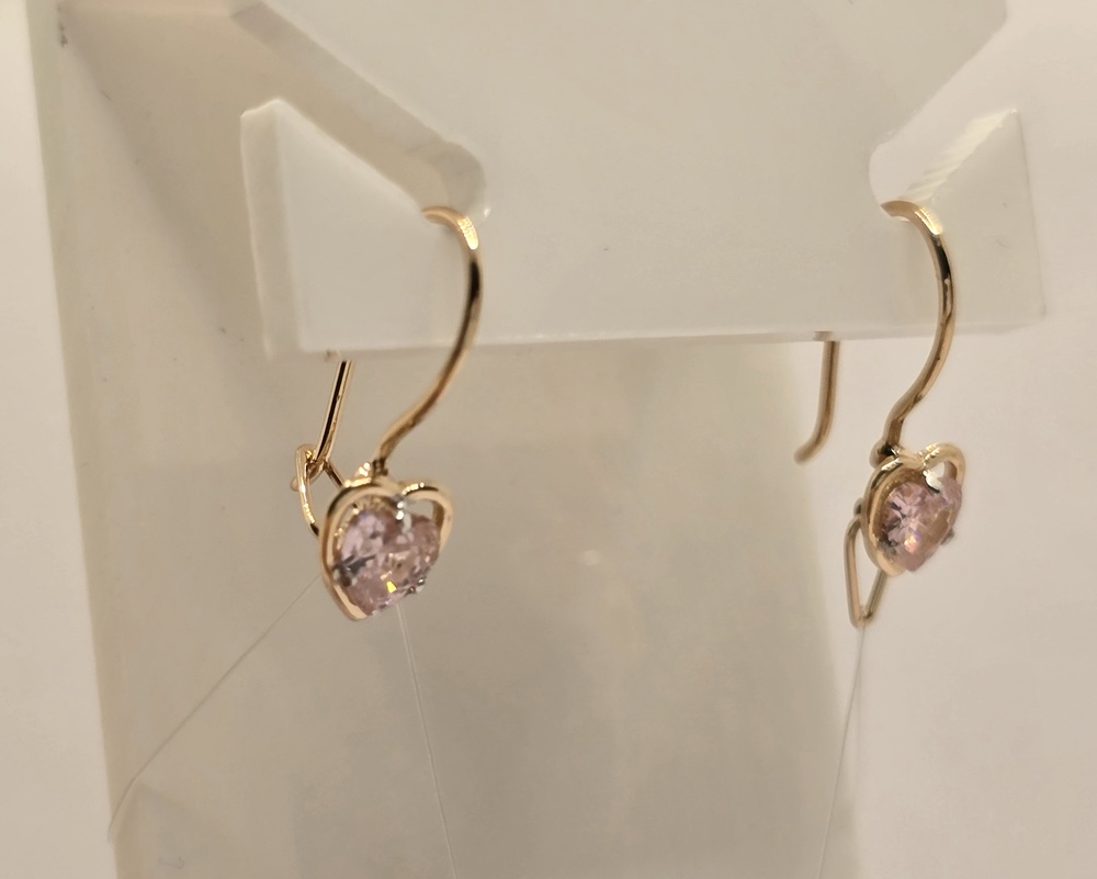 СЕРЬГИ ПЕТЕЛЬКА с камнем (Au 585)