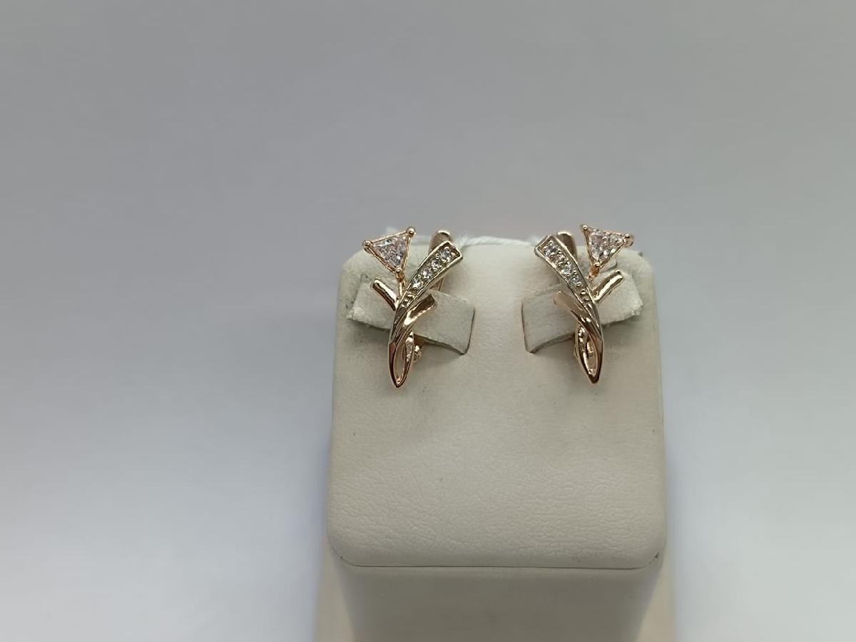 СКМИ585 СЕРЬГИ С КАМНЯМИ (Au 585)