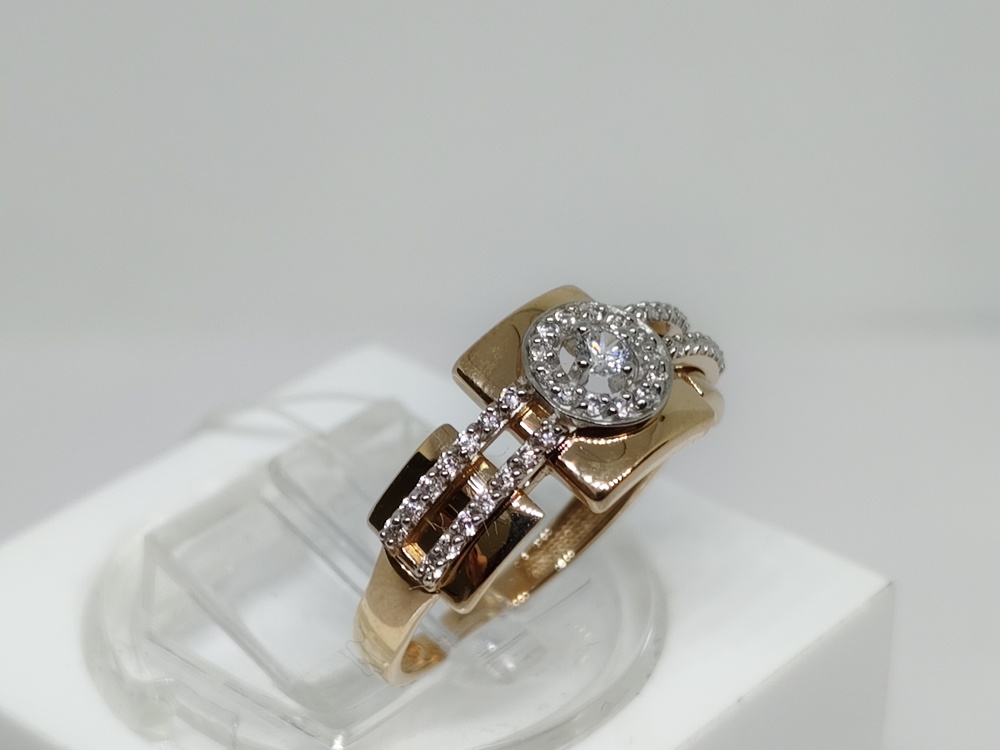 КОЛЬЦО С КАМНЯМИ (Au 585)