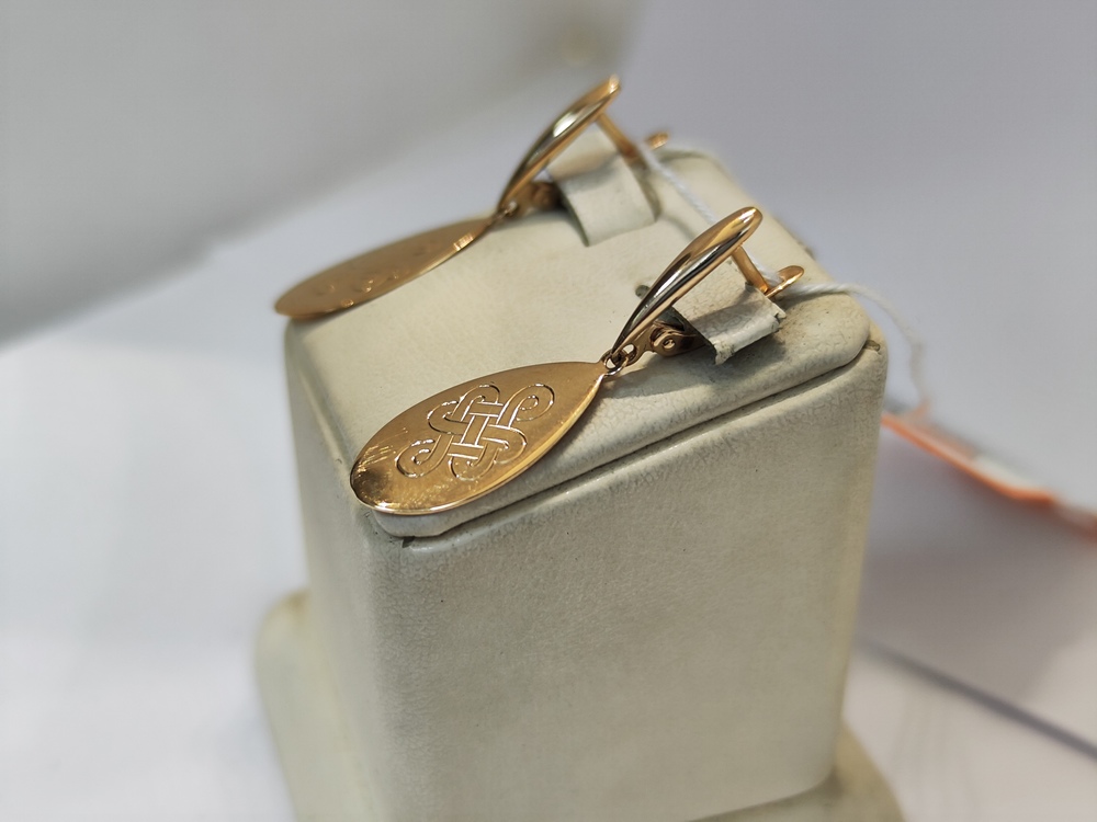 СБКМ585 СЕРЬГИ БЕЗ КАМНЯ (Au 585)