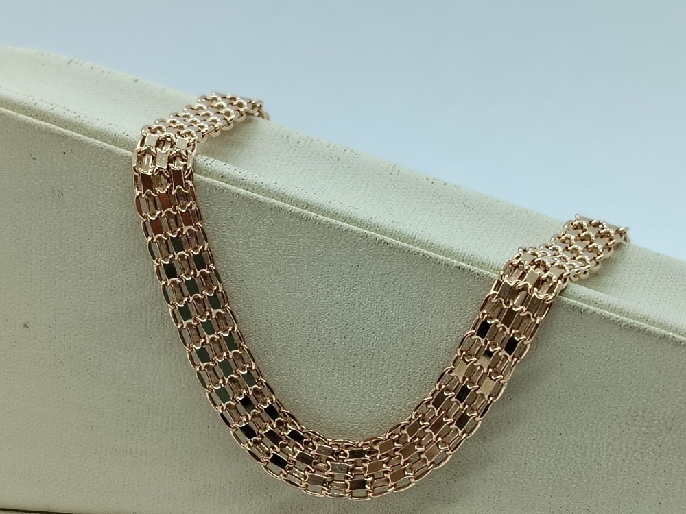 БРАСЛЕТ ПУСТОТЕЛЫЙ Бисмарк машинный (Au 585)