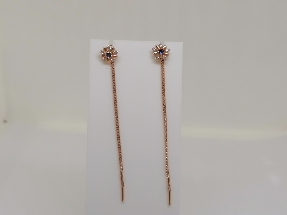 СЕРЬГИ ПРОДЕВКИ с камнями (Au 585)