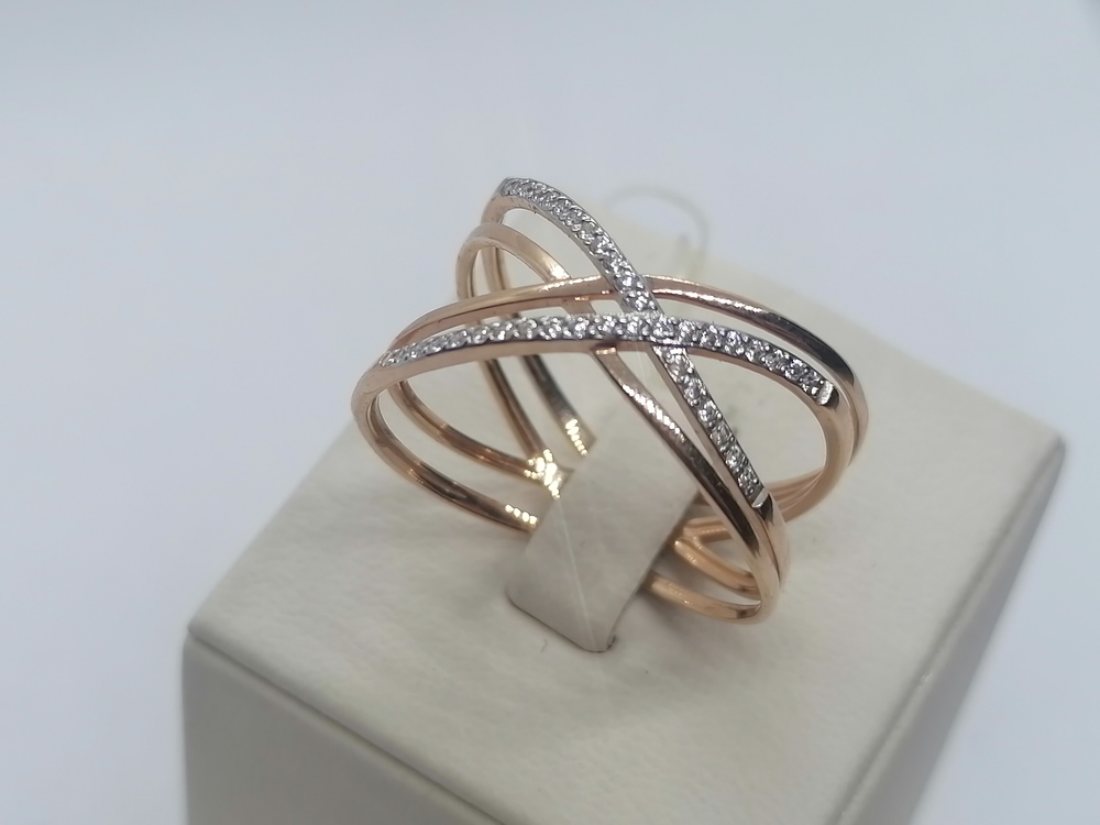 КОЛЬЦО С КАМНЯМИ (Au 585)