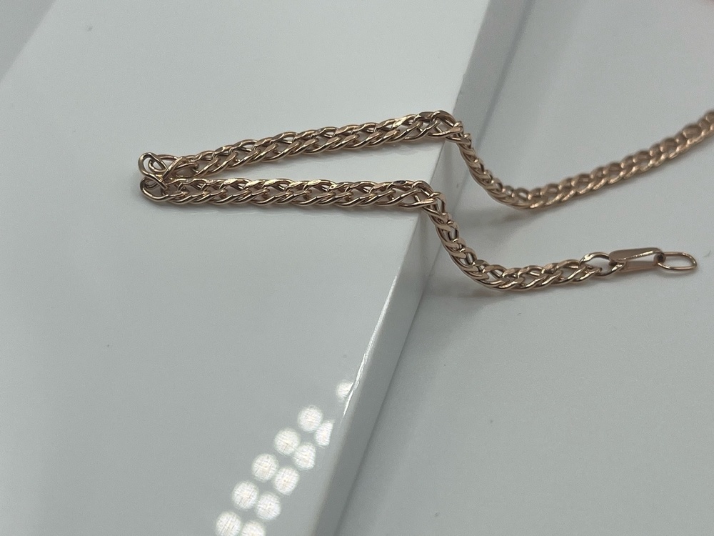 БРАСЛЕТ ПУСТОТЕЛЫЙ Ромб двойной Au 585