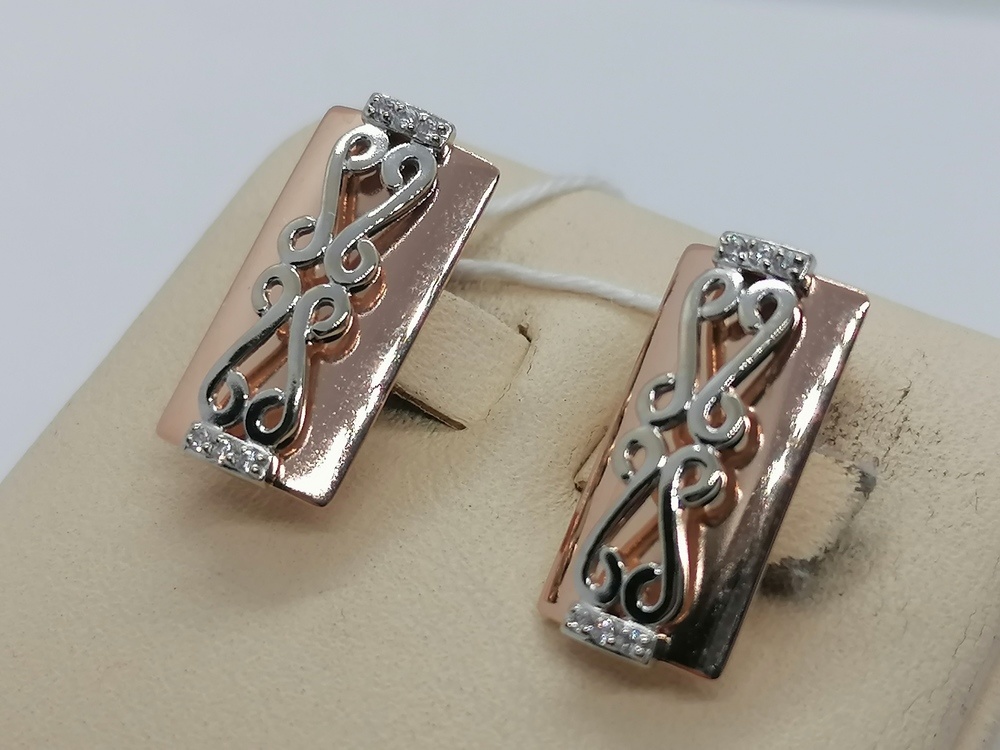 СКМИ585 СЕРЬГИ С КАМНЯМИ (Au 585)