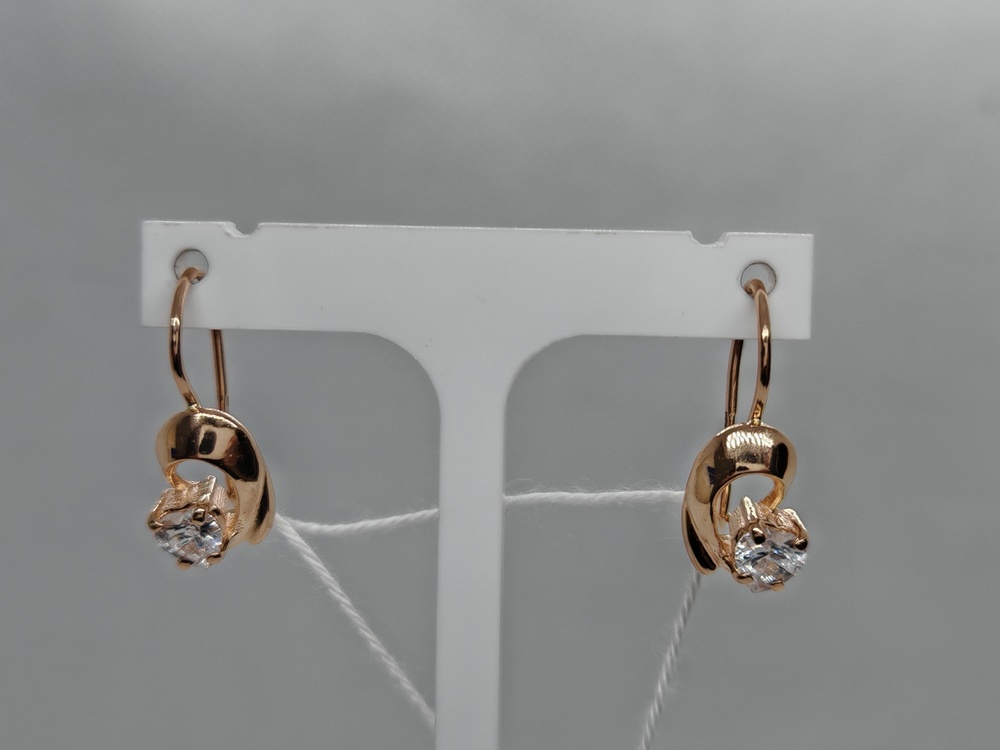 СКМ585 СЕРЬГИ С КАМНЕМ (Au 585)