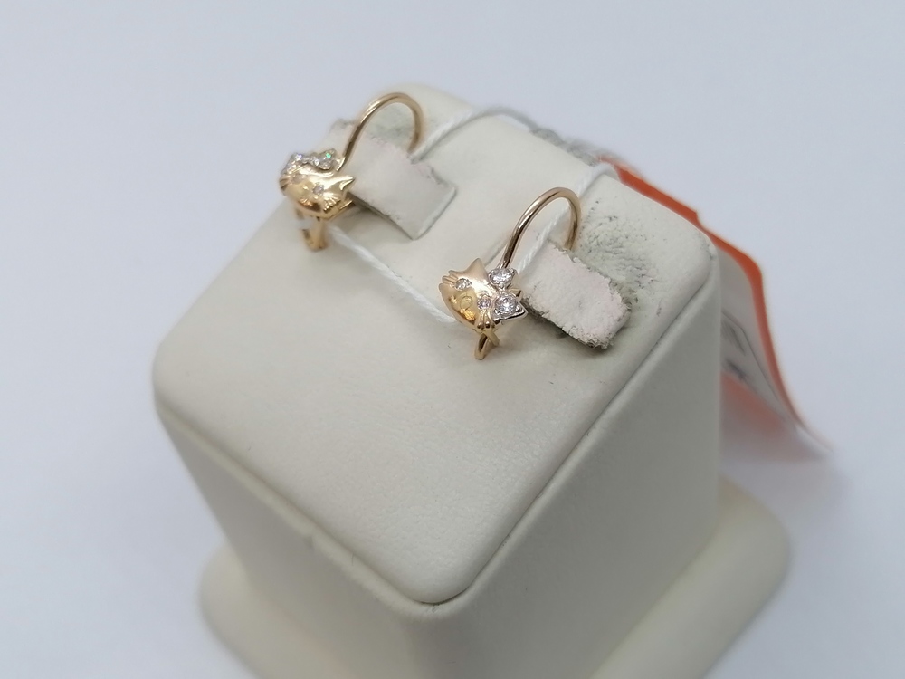 СКМИ585 СЕРЬГИ С КАМНЯМИ (Au 585)