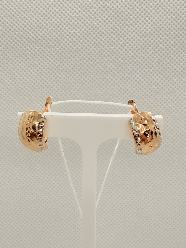 САЛМ585 СЕРЬГИ С АЛМАЗНОЙ ГРАНЬЮ (Au 585)