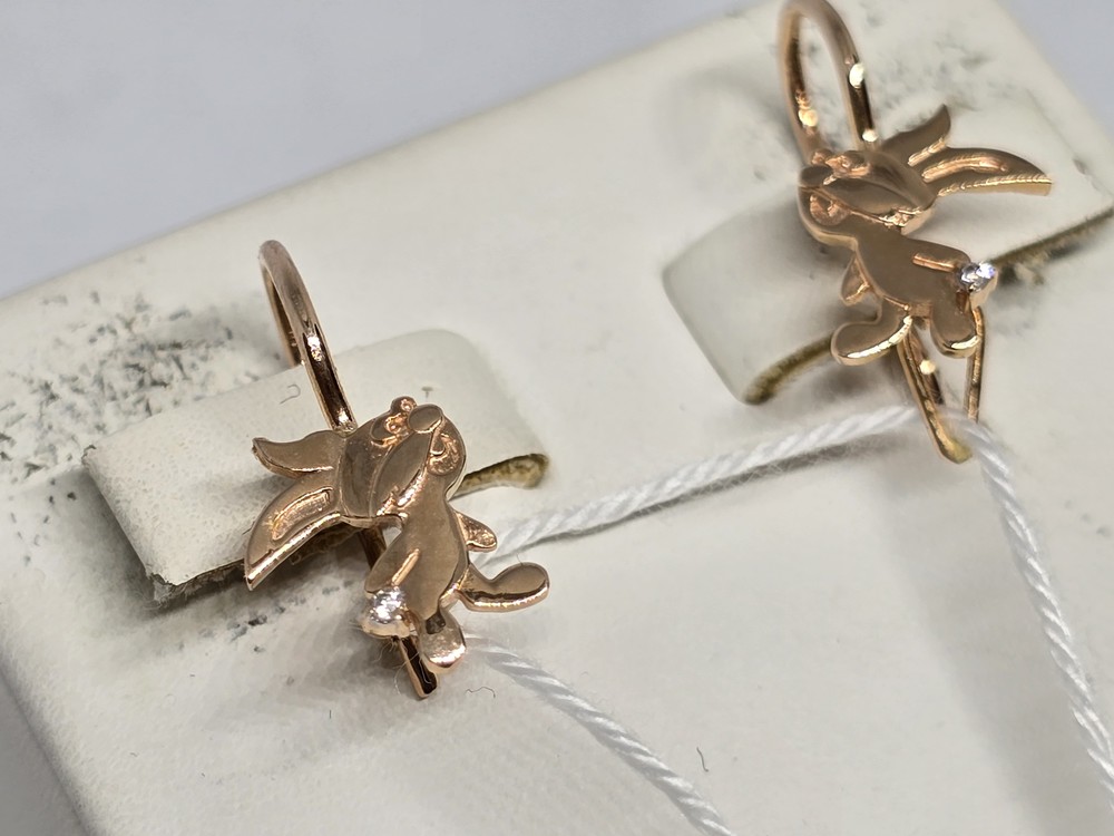 СКМ585 СЕРЬГИ С КАМНЕМ (Au 585)