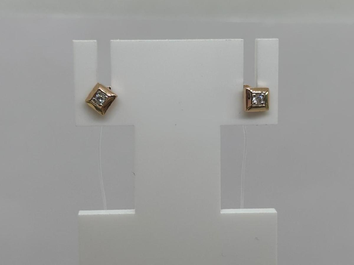 СЕРЬГИ ПУСЕТЫ с камнем (Au 585)