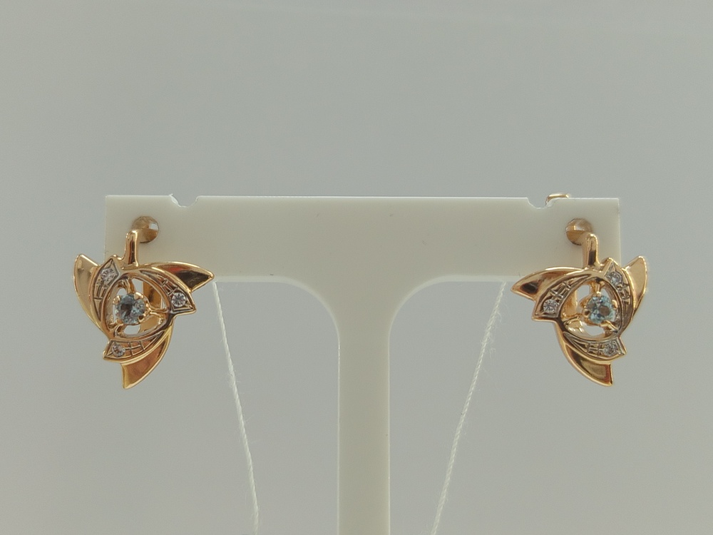 СКМИ585 СЕРЬГИ С КАМНЯМИ (Au 585)