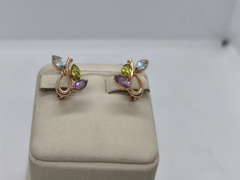 СЕРЬГИ С КАМНЯМИ (Au 585)