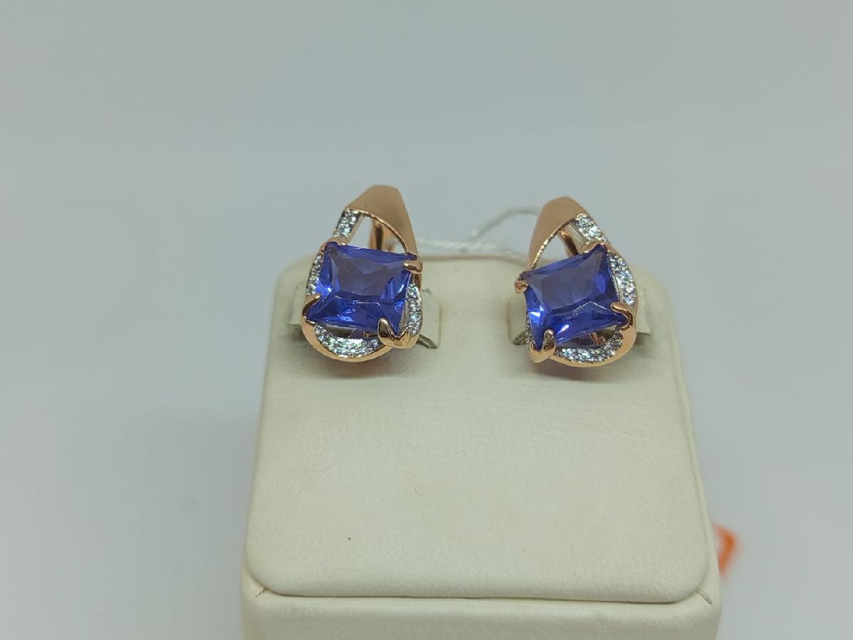 СКМИ585 СЕРЬГИ С КАМНЯМИ (Au 585)