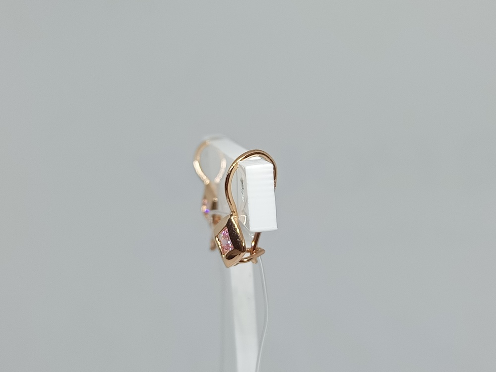 СЕРЬГИ ПЕТЕЛЬКА с камнем (Au 585)