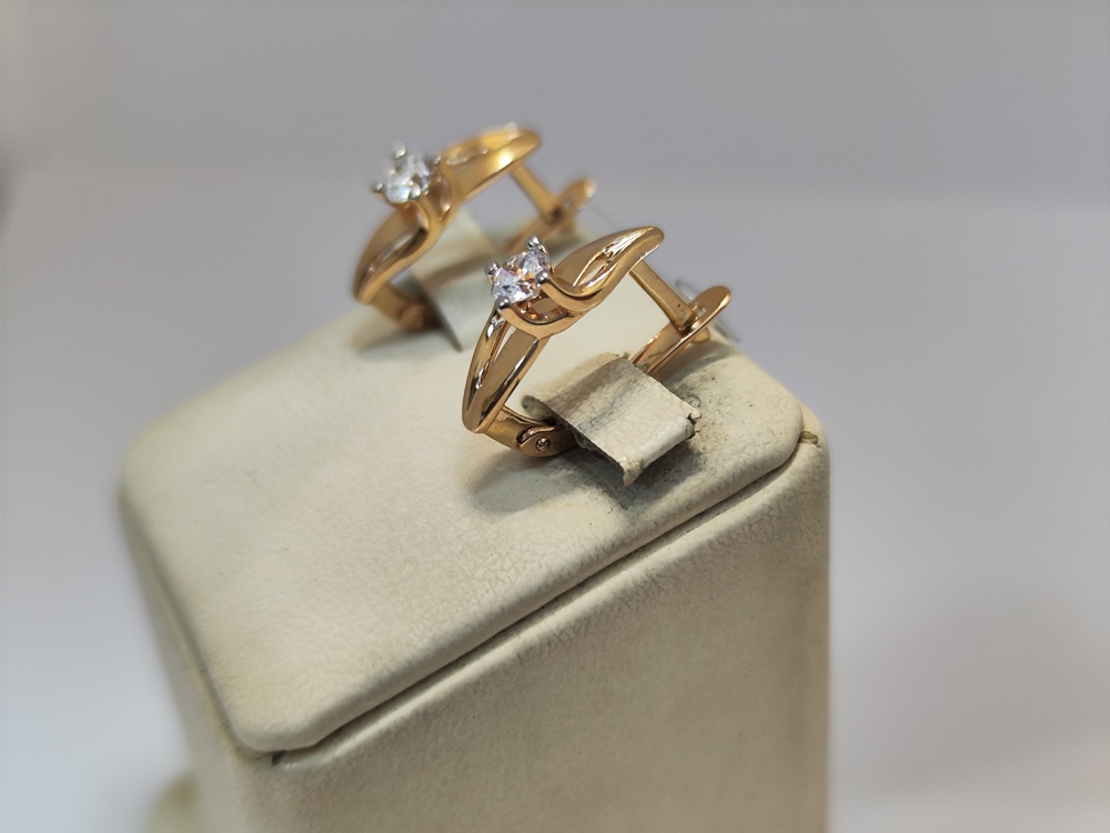 СЕРЬГИ С КАМНЕМ (Au 585)