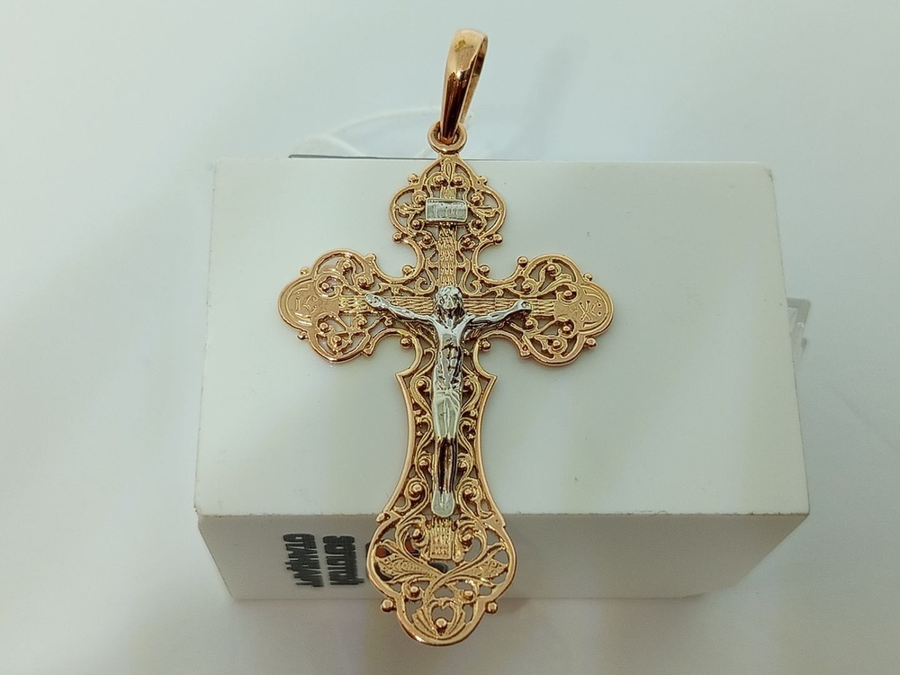 ПОДКБК585 ПОДВЕСКА КРЕСТ БЕЗ КАМНЯ (Au 585)