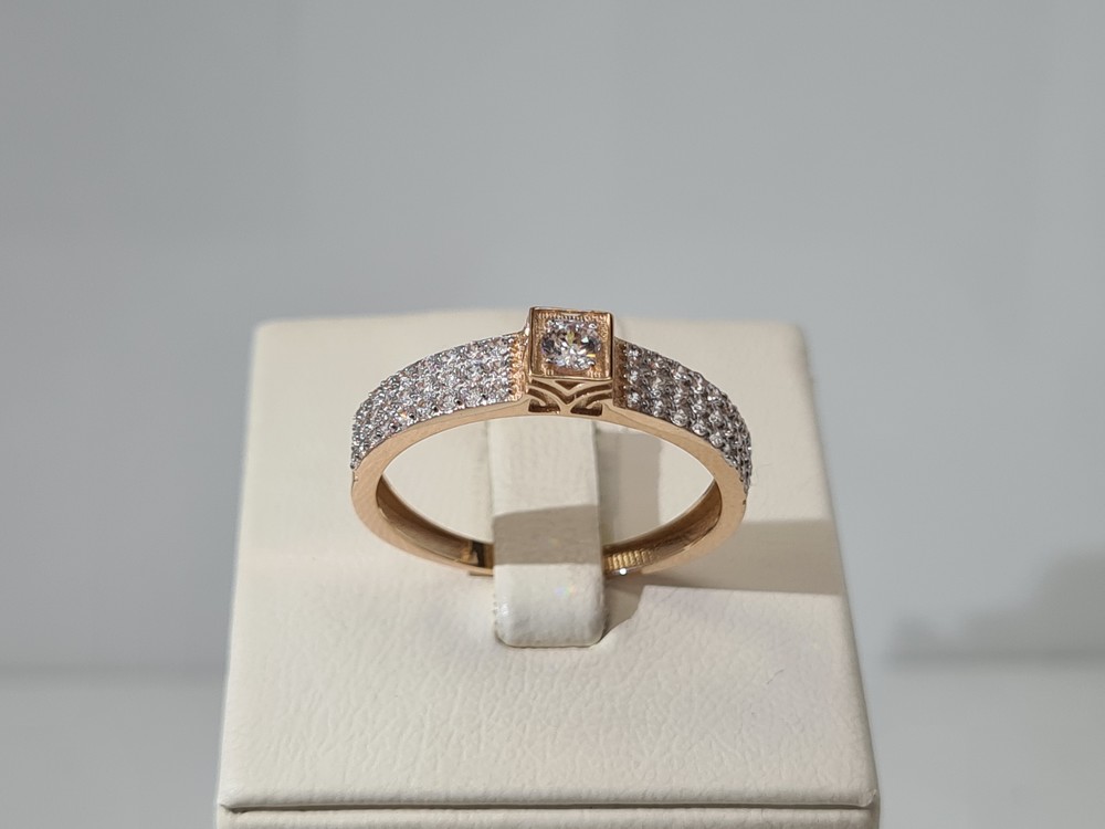  КОЛЬЦО С КАМНЯМИ (Au 585)