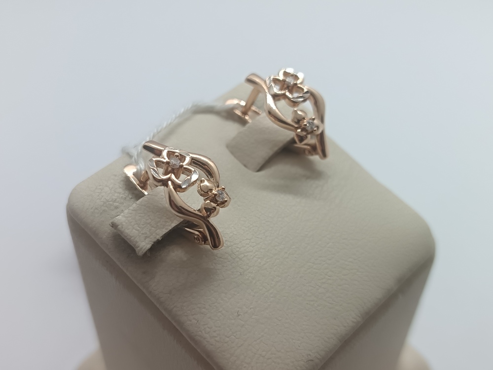 СКМИ585 СЕРЬГИ С КАМНЯМИ (Au 585)