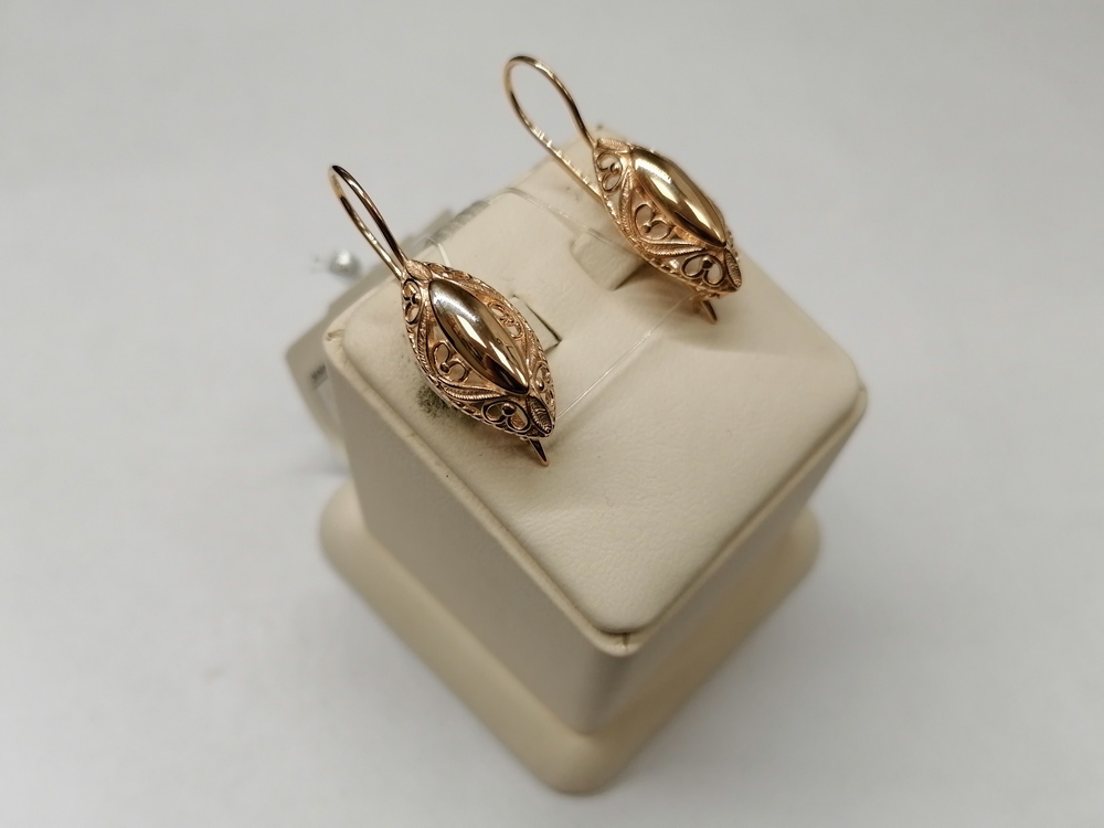 СЕРЬГИ ПЕТЕЛЬКА без камня (Au 585)