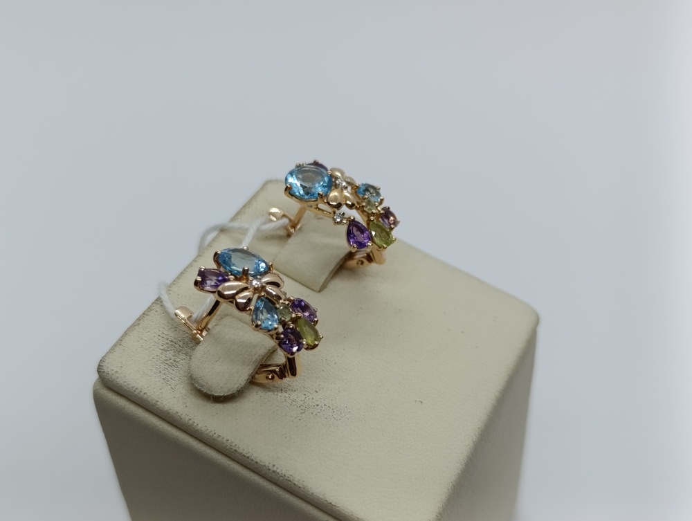 СЕРЬГИ С КАМНЯМИ (Au 585)