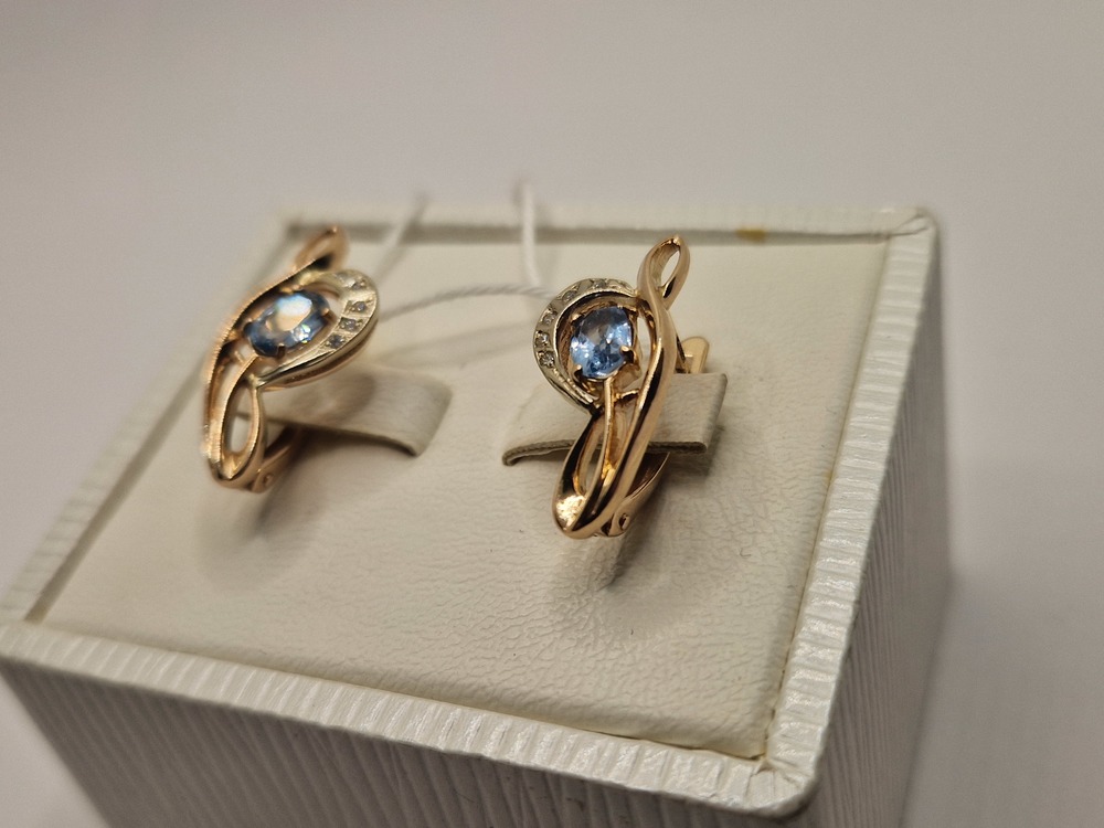 СКМИ585 СЕРЬГИ С КАМНЯМИ (Au 585)