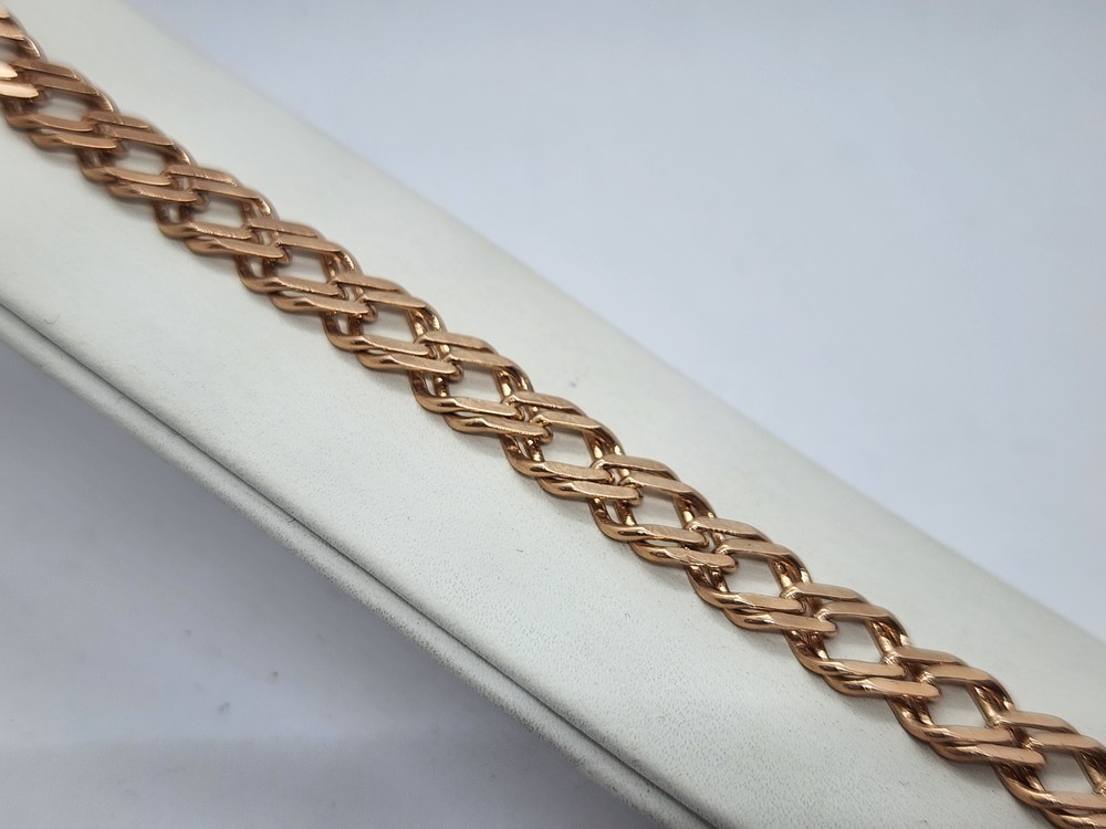 БРАСЛЕТ ПОЛНОВЕСНЫЙ Ромб двойной Au 585 БРАСЛЕТ ПОЛНОВЕСНЫЙ Ромб двойной Au 585