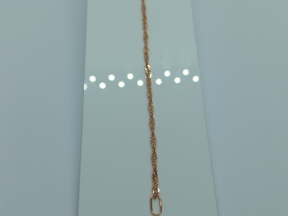 БРАСЛЕТ ПУСТОТЕЛЫЙ Ромб двойной Au 585