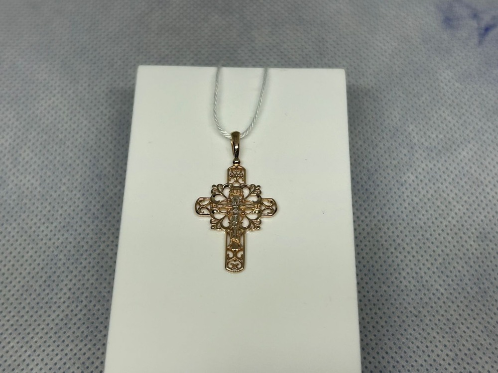 ПОДВЕСКА КРЕСТ БЕЗ КАМНЯ (Au 585)