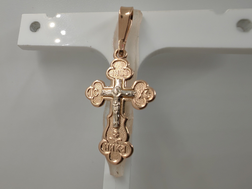 ПОДКБК585 ПОДВЕСКА КРЕСТ БЕЗ КАМНЯ (Au 585)