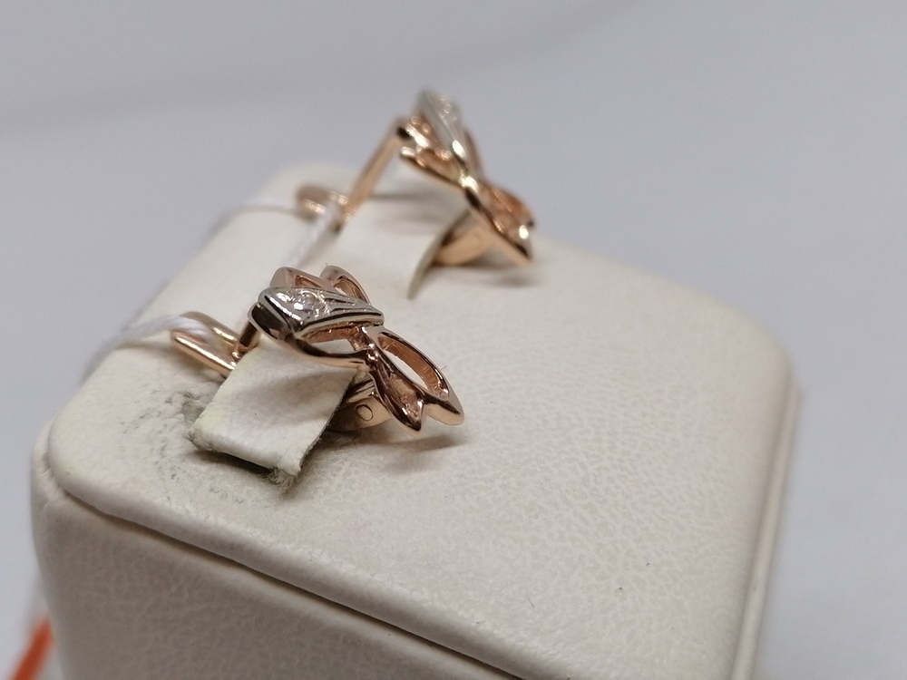 СКМ585 СЕРЬГИ С КАМНЕМ (Au 585)