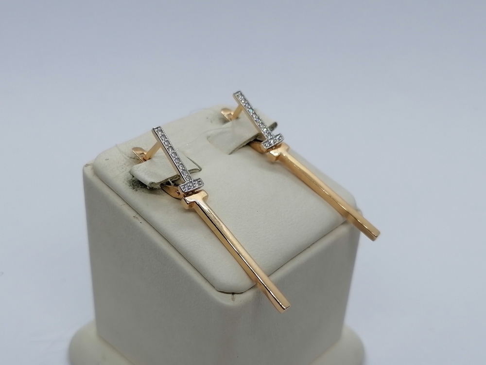 1204878 СЕРЬГИ С КАМНЯМИ (Au 585)