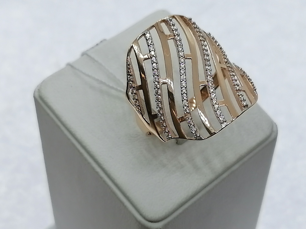 КОЛЬЦО С КАМНЯМИ (Au 585)